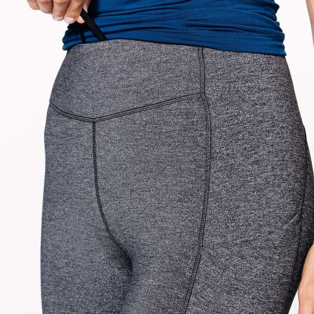 Lululemon Heathered Black Speed Up Crop 21" 2 - Picture 4 of 7